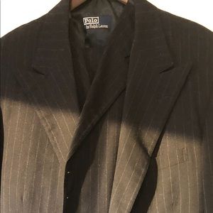 Vintage Polo Ralph Lauren 3 piece blue pin stripe soft flannel suit